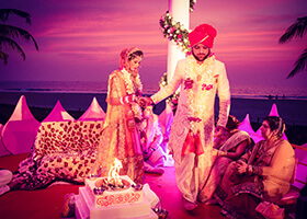 Beautiful Destination Beach Wedding at Planet Hollywood Resort, Goa